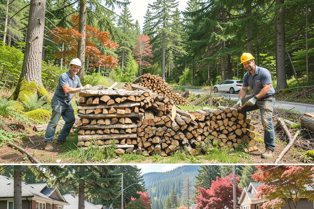 Log Bucking Service in Hunts Point, King County, WA - This works year-round, though many book after fall and winter storms drop trees that need bucking into rounds.