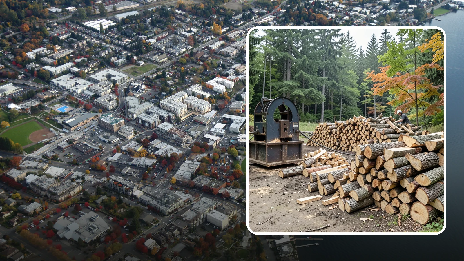Log Bucking Service in Kirkland, King County, WA - We cut your long logs down to firewood-length rounds, sized for splitting, stacking, and your stove or fireplace.