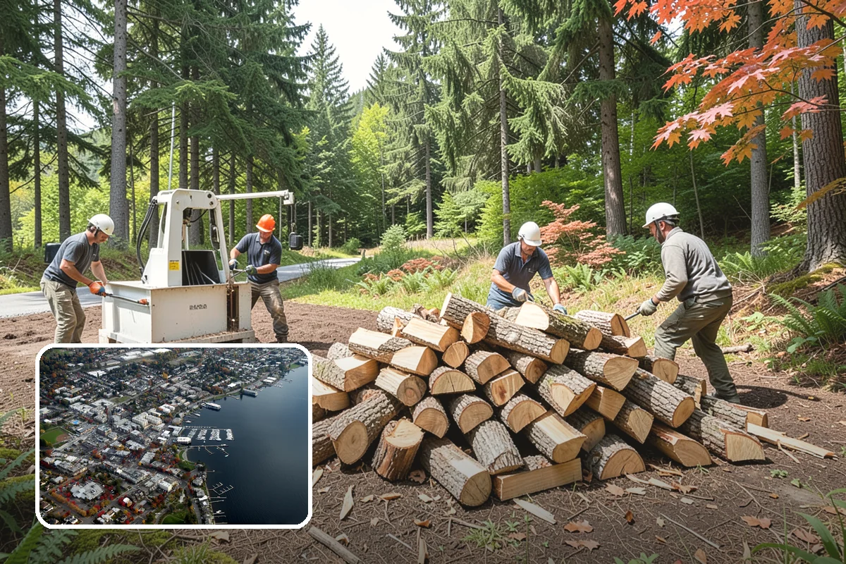 Log Bucking Service in Kirkland, King County, WA - Cuts long logs into workable firewood rounds