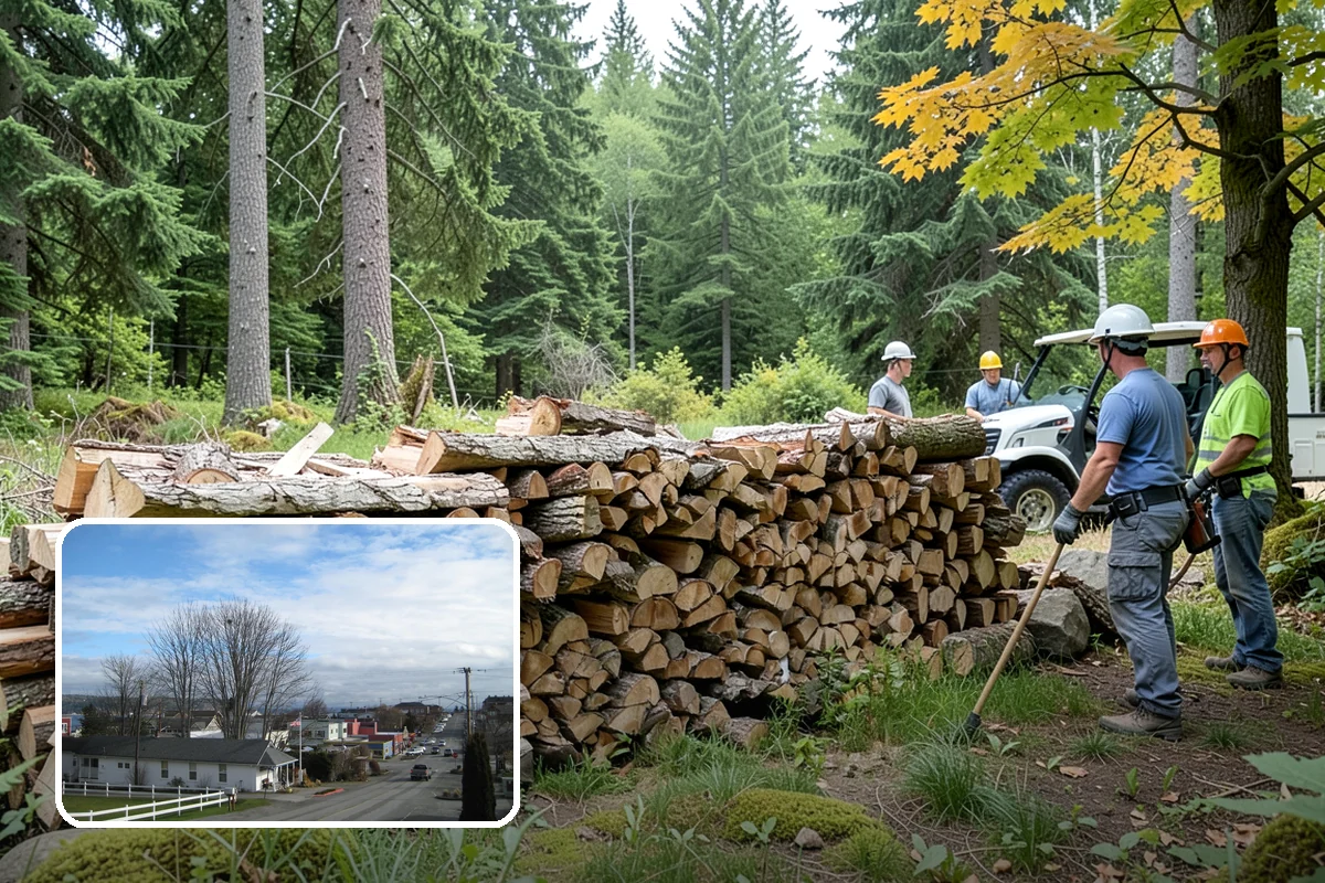 Log Bucking Service in Langley, Island County, WA - Cuts long logs into workable firewood rounds