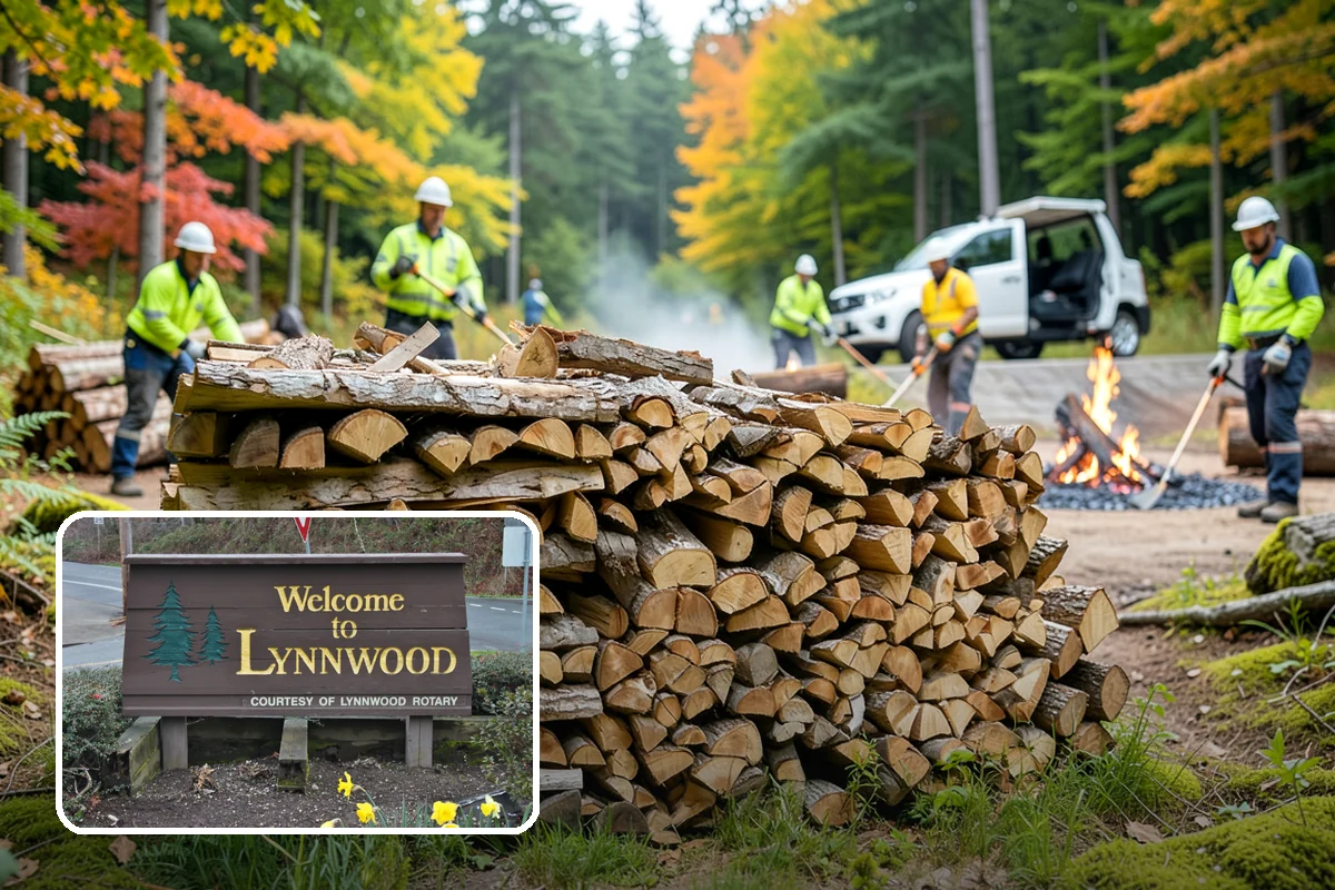 Log Bucking Service in Lynnwood, Snohomish County, WA - Cuts long logs into workable firewood rounds