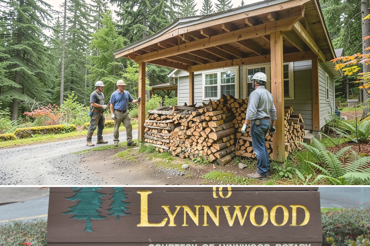 Log Bucking Service in Lynnwood, Snohomish County, WA - This works year-round, though many book after fall and winter storms drop trees that need bucking into rounds.