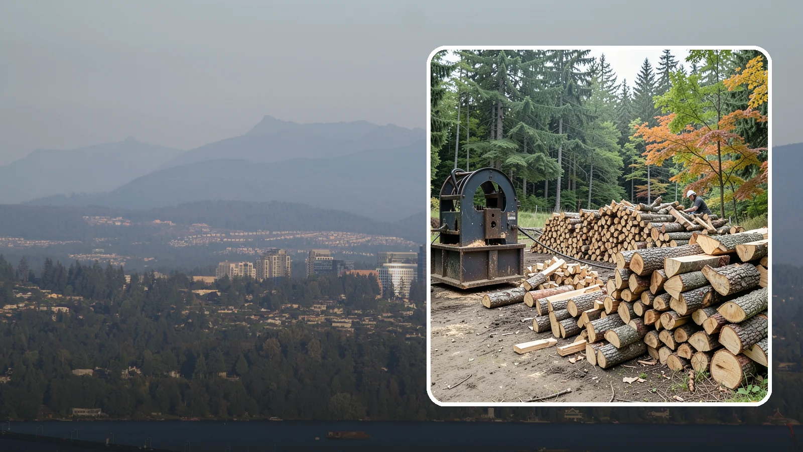 Log Bucking Service in Medina, King County, WA - We cut your long logs down to firewood-length rounds, sized for splitting, stacking, and your stove or fireplace.
