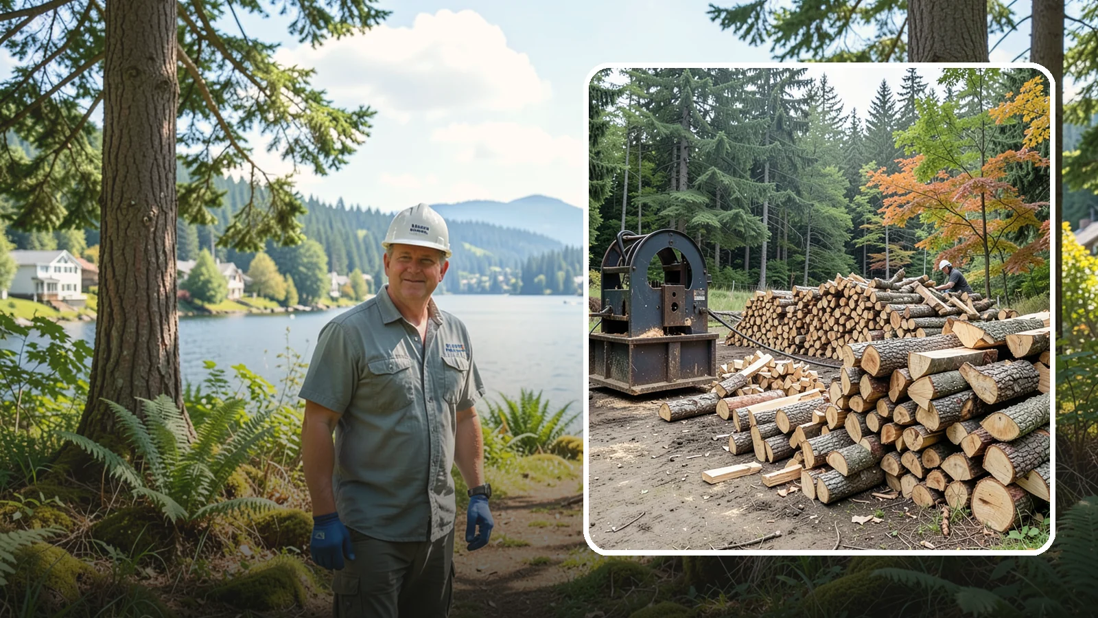Log Bucking Service in Milton, King County, WA - We cut your long logs down to firewood-length rounds, sized for splitting, stacking, and your stove or fireplace.