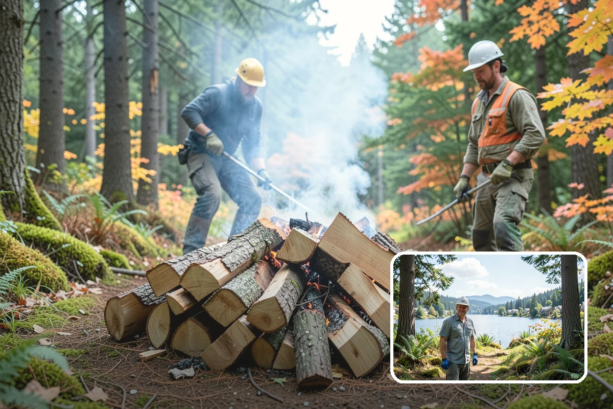 Log Bucking Service in Milton, King County, WA - Cuts long logs into workable firewood rounds