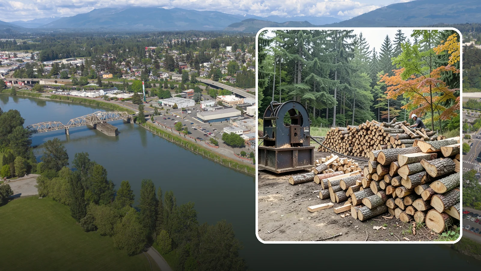 Log Bucking Service in Mount Vernon, Skagit County, WA - We cut your long logs down to firewood-length rounds, sized for splitting, stacking, and your stove or fireplace.