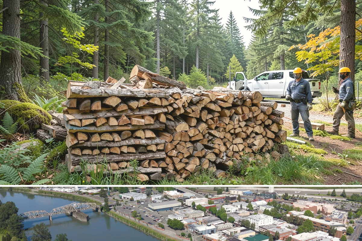 Log Bucking Service in Mount Vernon, Skagit County, WA - This works year-round, though many book after fall and winter storms drop trees that need bucking into rounds.