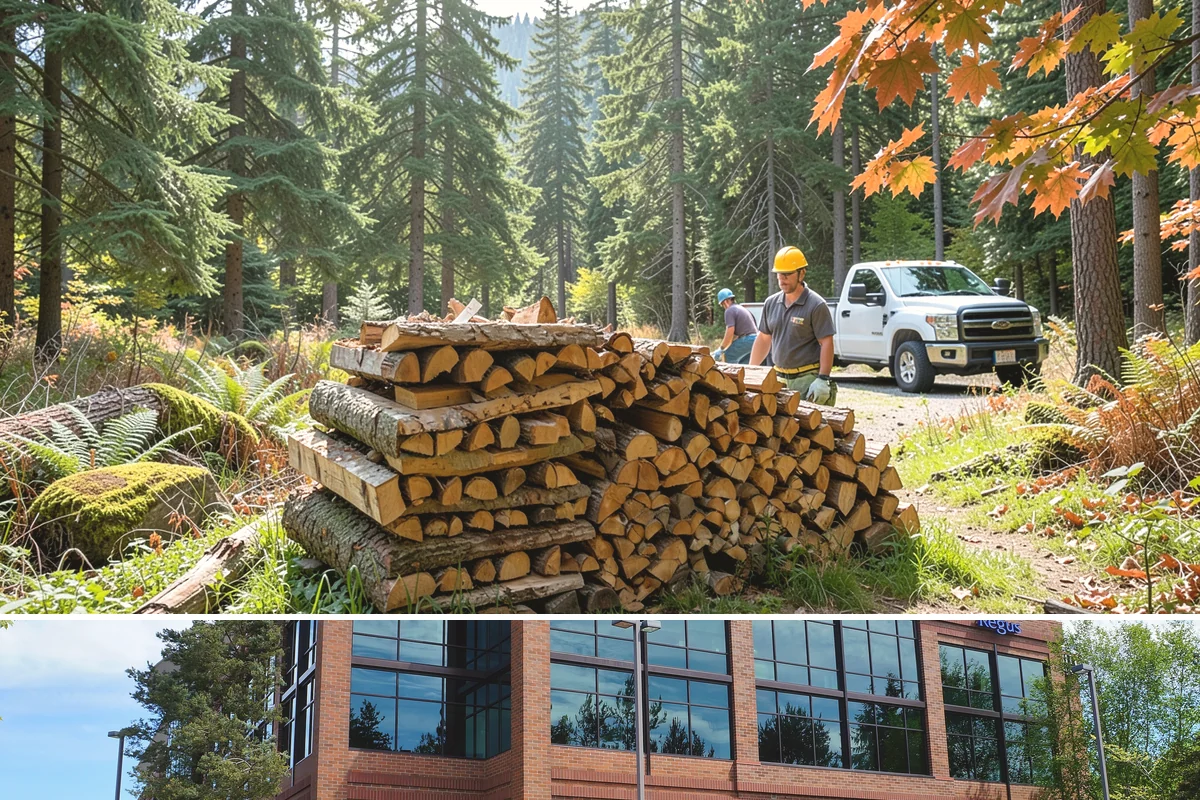 Log Bucking Service in Mountlake Terrace, Snohomish County, WA - This works year-round, though many book after fall and winter storms drop trees that need bucking into rounds.