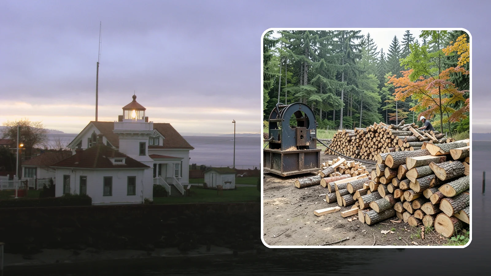 Log Bucking Service in Mukilteo, Snohomish County, WA - We cut your long logs down to firewood-length rounds, sized for splitting, stacking, and your stove or fireplace.