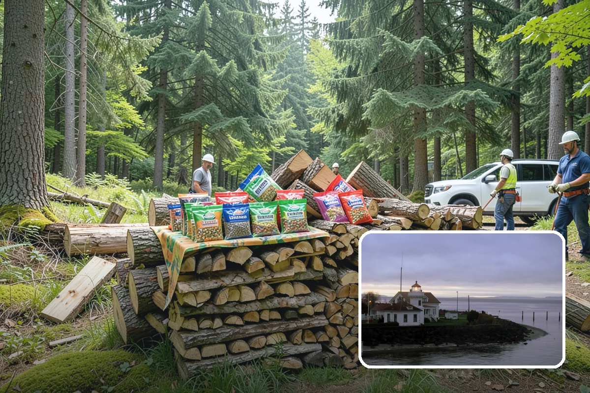 Log Bucking Service in Mukilteo, Snohomish County, WA - Cuts long logs into workable firewood rounds