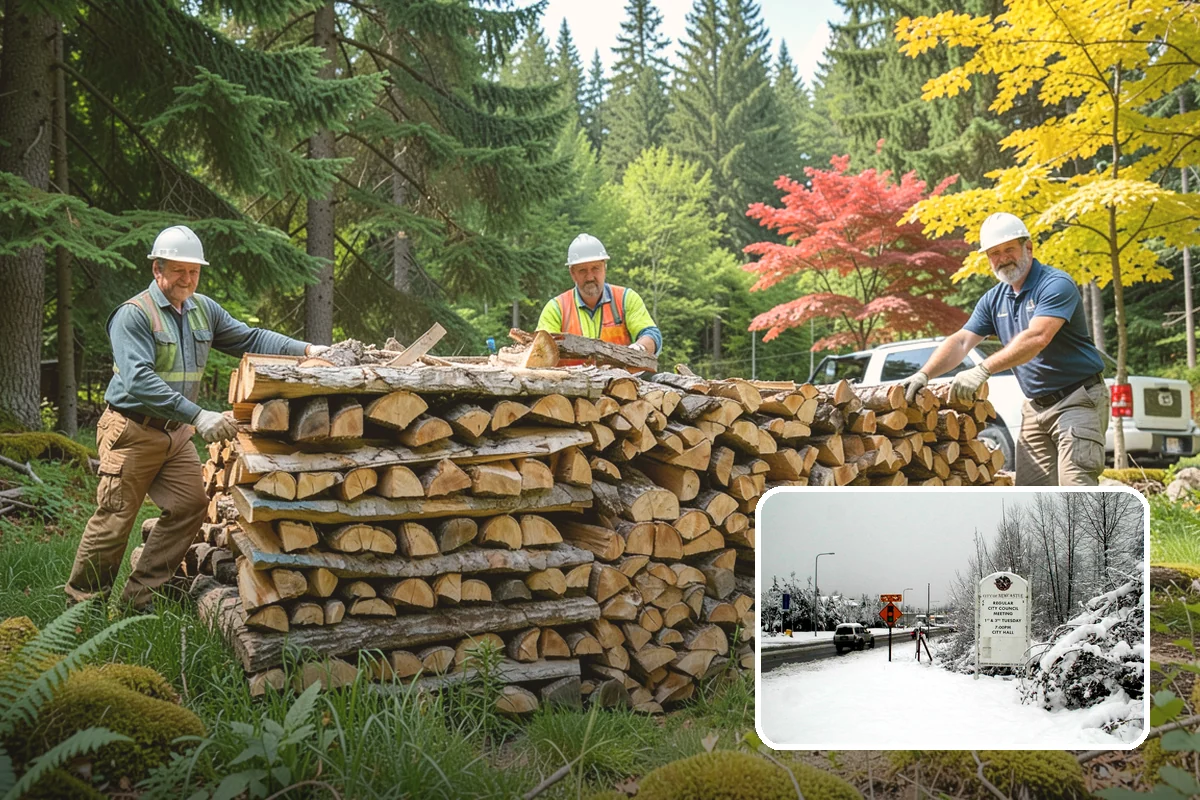 Log Bucking Service in Newcastle, King County, WA - Cuts long logs into workable firewood rounds