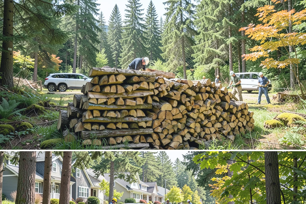 Log Bucking Service in Normandy Park, King County, WA - This works year-round, though many book after fall and winter storms drop trees that need bucking into rounds.