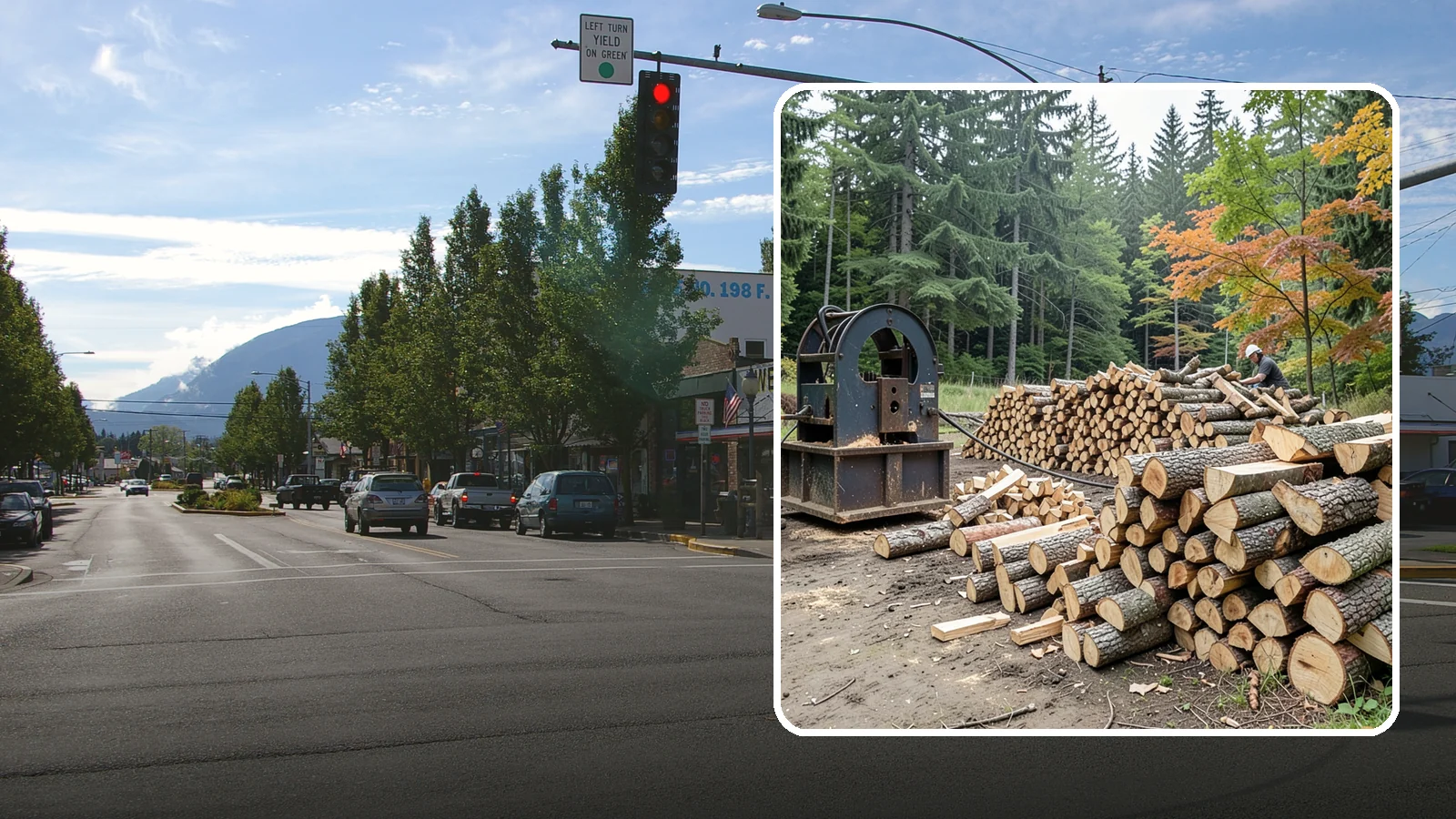 Log Bucking Service in North Bend, King County, WA - We cut your long logs down to firewood-length rounds, sized for splitting, stacking, and your stove or fireplace.