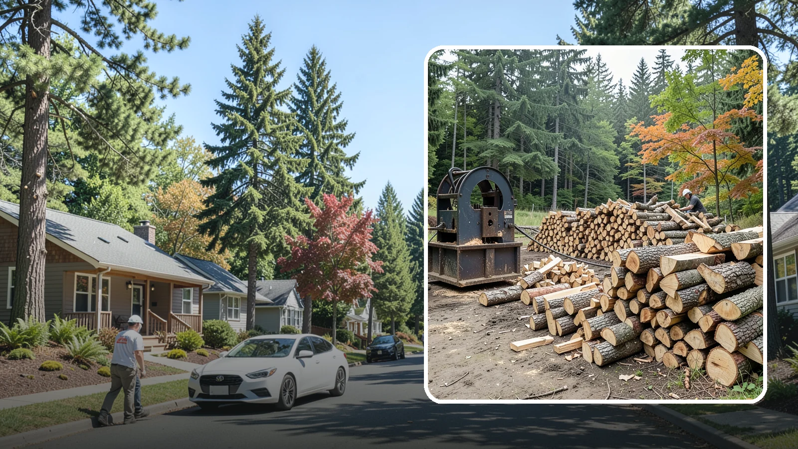 Log Bucking Service in Orting, Pierce County, WA - We cut your long logs down to firewood-length rounds, sized for splitting, stacking, and your stove or fireplace.