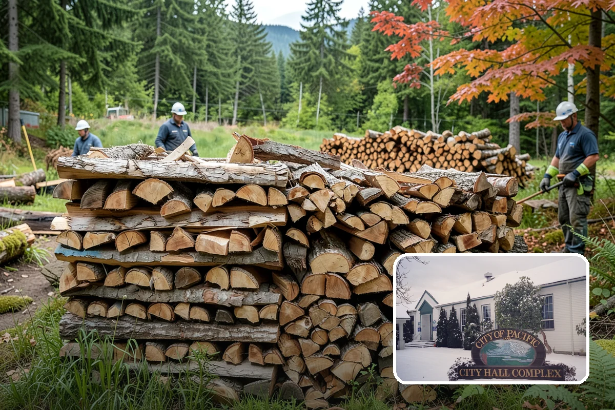 Log Bucking Service in Pacific, King County, WA - Cuts long logs into workable firewood rounds