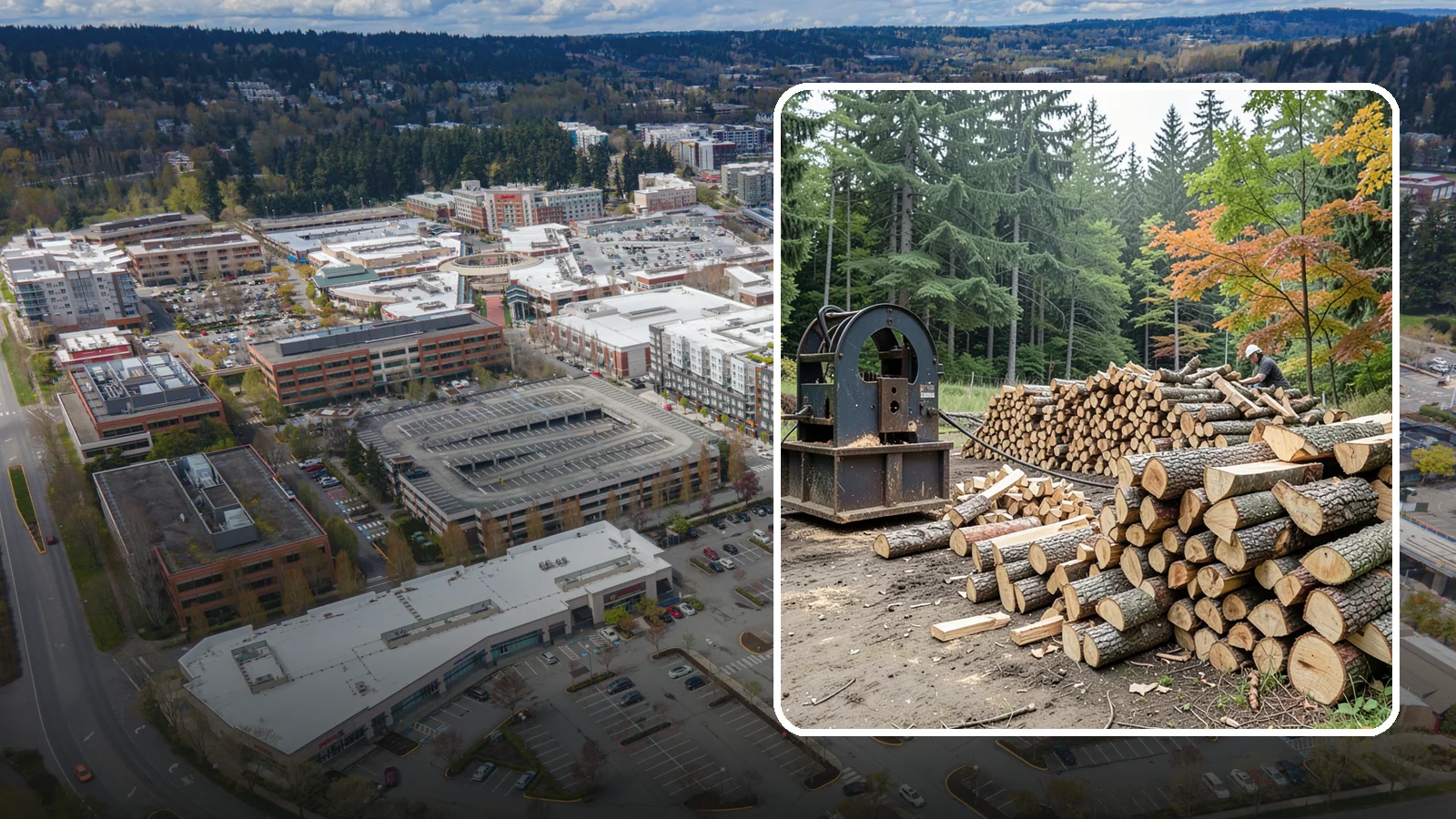 Log Bucking Service in Redmond, King County, WA - We cut your long logs down to firewood-length rounds, sized for splitting, stacking, and your stove or fireplace.