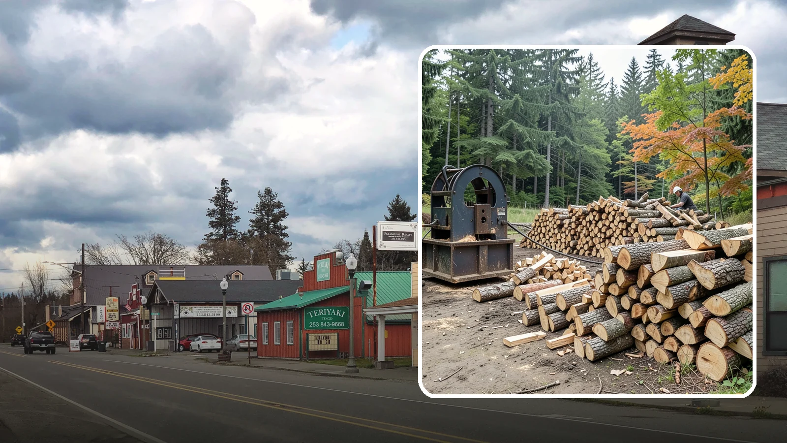 Log Bucking Service in Roy, Pierce County, WA - We cut your long logs down to firewood-length rounds, sized for splitting, stacking, and your stove or fireplace.