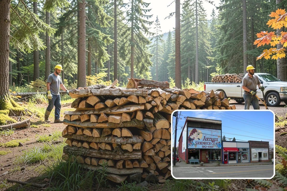 Log Bucking Service in Ruston, Pierce County, WA - Cuts long logs into workable firewood rounds