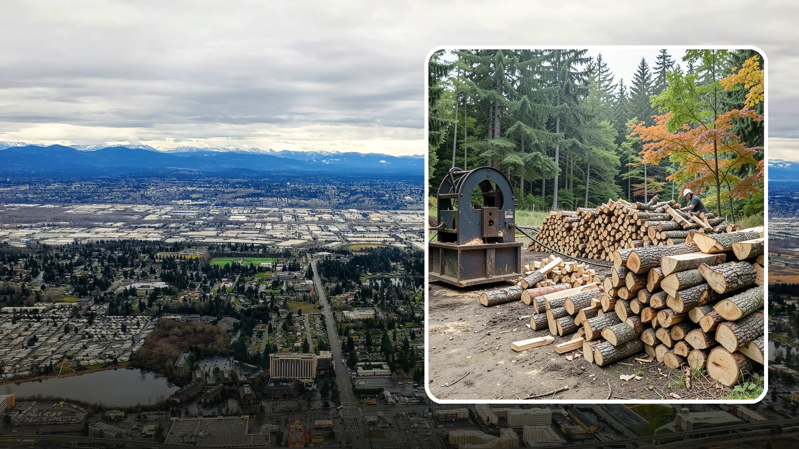 Log Bucking Service in SeaTac, King County, WA - We cut your long logs down to firewood-length rounds, sized for splitting, stacking, and your stove or fireplace.