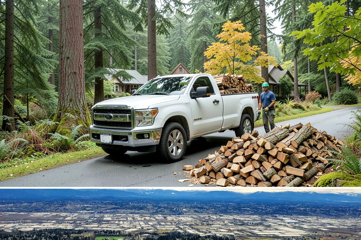 Log Bucking Service in SeaTac, King County, WA - This works year-round, though many book after fall and winter storms drop trees that need bucking into rounds.