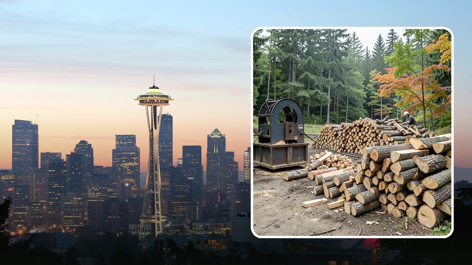 Log Bucking Service in Seattle, King County, WA - We cut your long logs down to firewood-length rounds, sized for splitting, stacking, and your stove or fireplace.