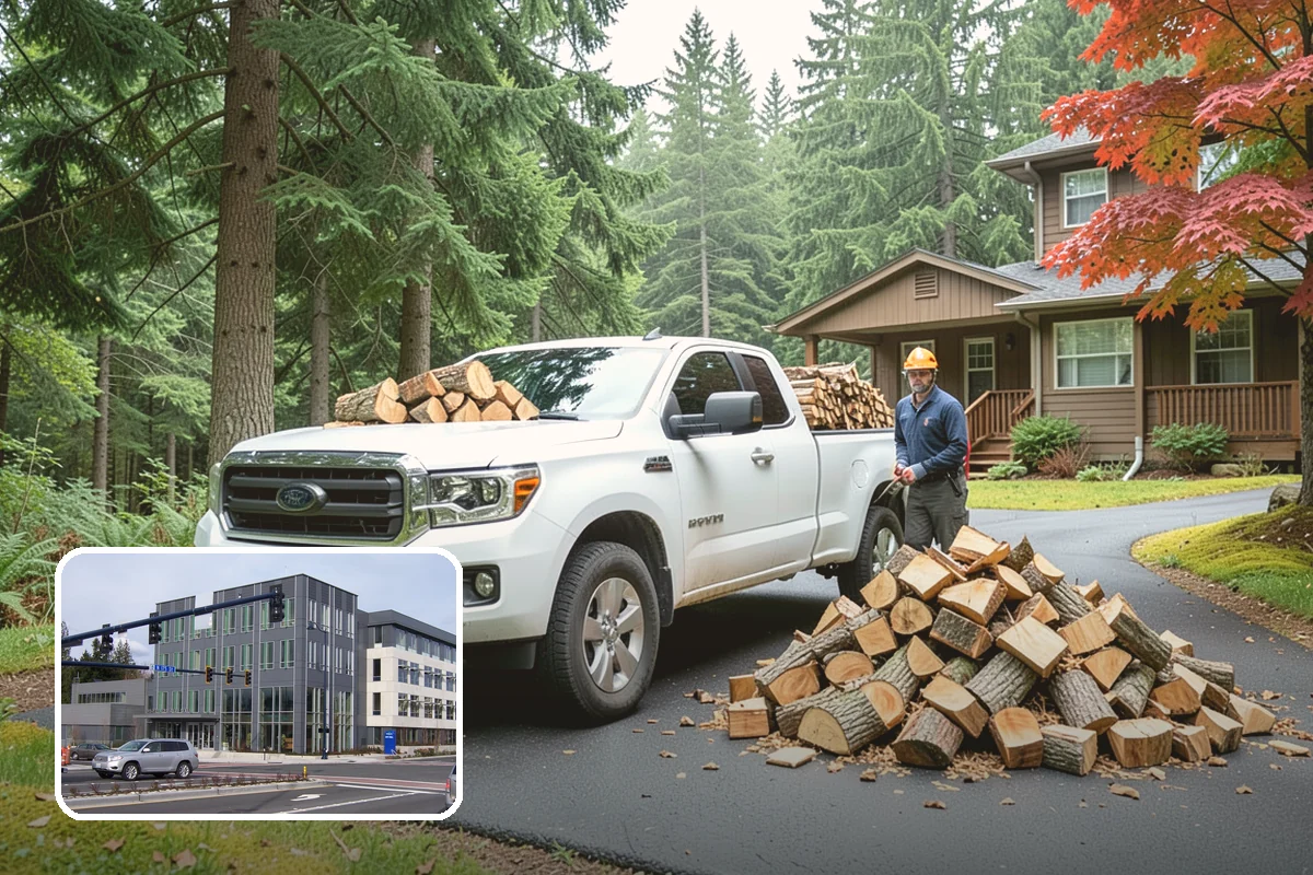 Log Bucking Service in Shoreline, King County, WA - Cuts long logs into workable firewood rounds