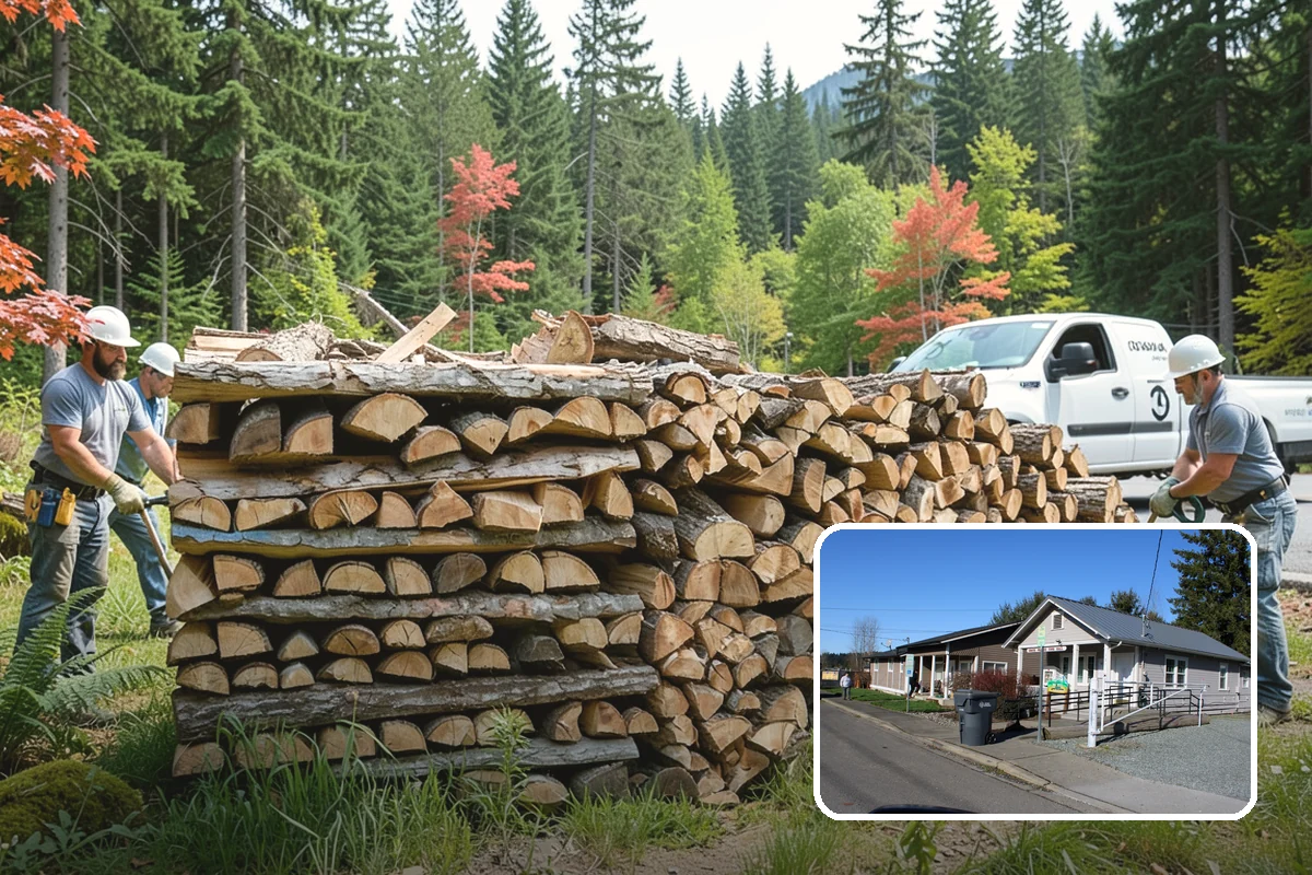 Log Bucking Service in South Prairie, Pierce County, WA - Cuts long logs into workable firewood rounds