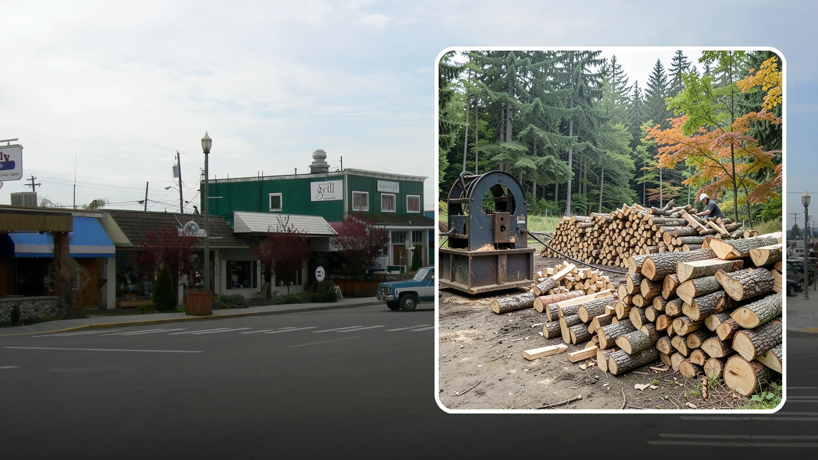 Log Bucking Service in Stanwood, Snohomish County, WA - We cut your long logs down to firewood-length rounds, sized for splitting, stacking, and your stove or fireplace.