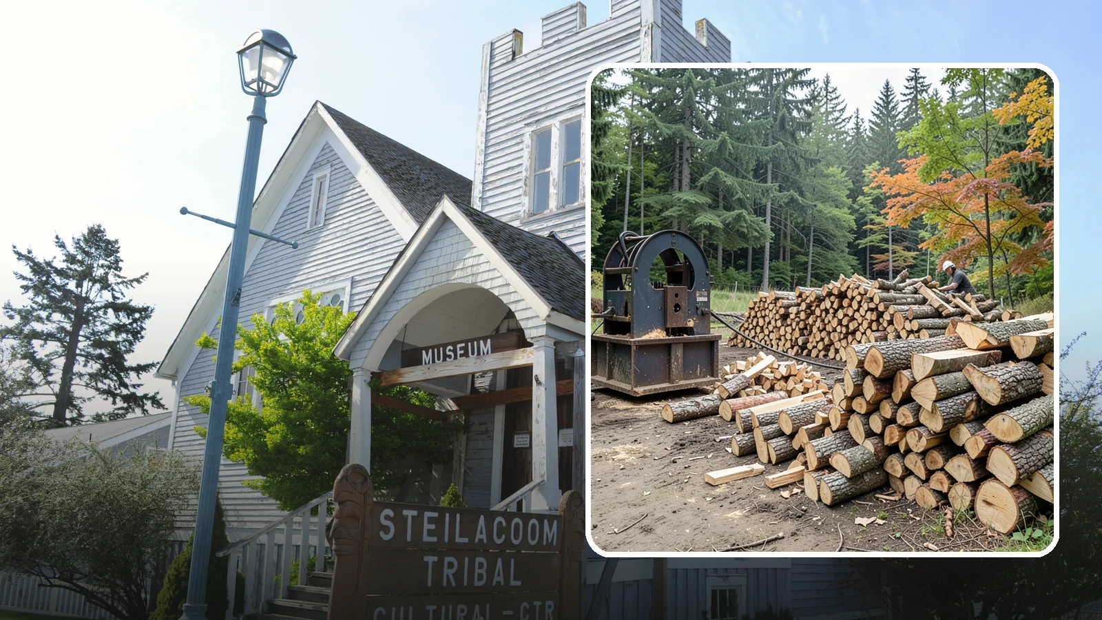 Log Bucking Service in Steilacoom, Pierce County, WA - We cut your long logs down to firewood-length rounds, sized for splitting, stacking, and your stove or fireplace.