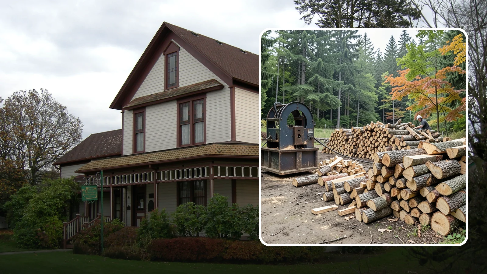 Log Bucking Service in Sumner, Pierce County, WA - We cut your long logs down to firewood-length rounds, sized for splitting, stacking, and your stove or fireplace.