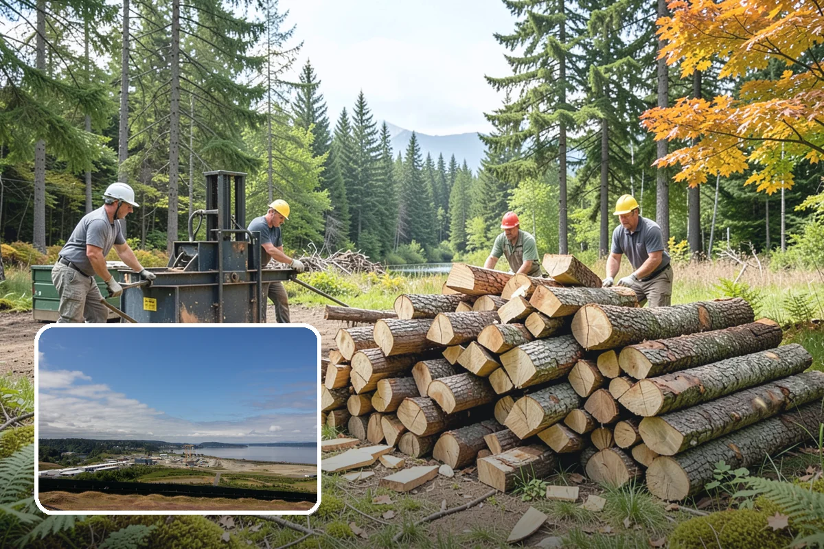 Log Bucking Service in University Place, Pierce County, WA - Cuts long logs into workable firewood rounds