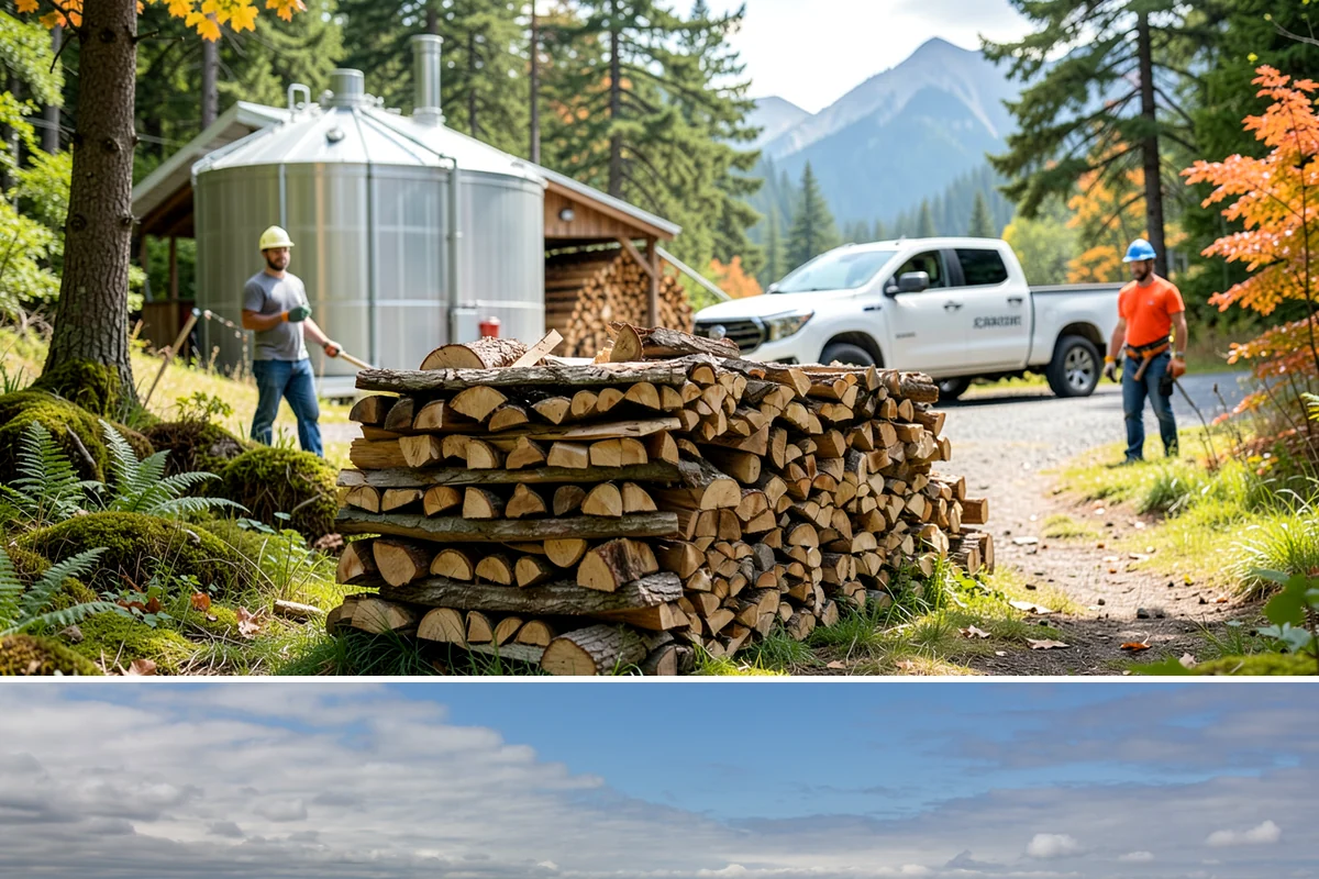 Log Bucking Service in University Place, Pierce County, WA - This works year-round, though many book after fall and winter storms drop trees that need bucking into rounds.