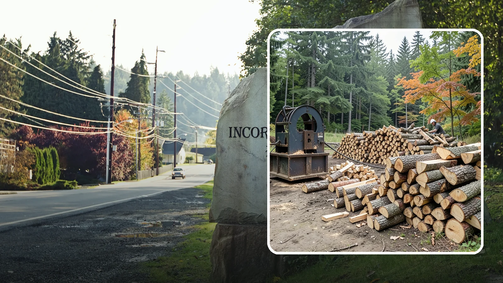 Log Bucking Service in Wilkeson, Pierce County, WA - We cut your long logs down to firewood-length rounds, sized for splitting, stacking, and your stove or fireplace.