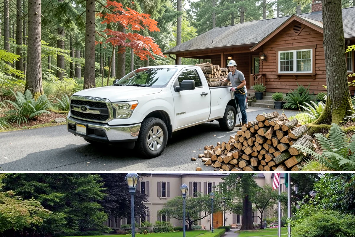 Log Bucking Service in Woodinville, King County, WA - This works year-round, though many book after fall and winter storms drop trees that need bucking into rounds.