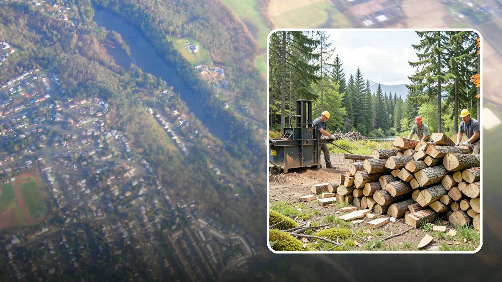 Log Bucking in Algona, King County, WA - We buck logs and long trunks into firewood-length rounds ready for splitting.