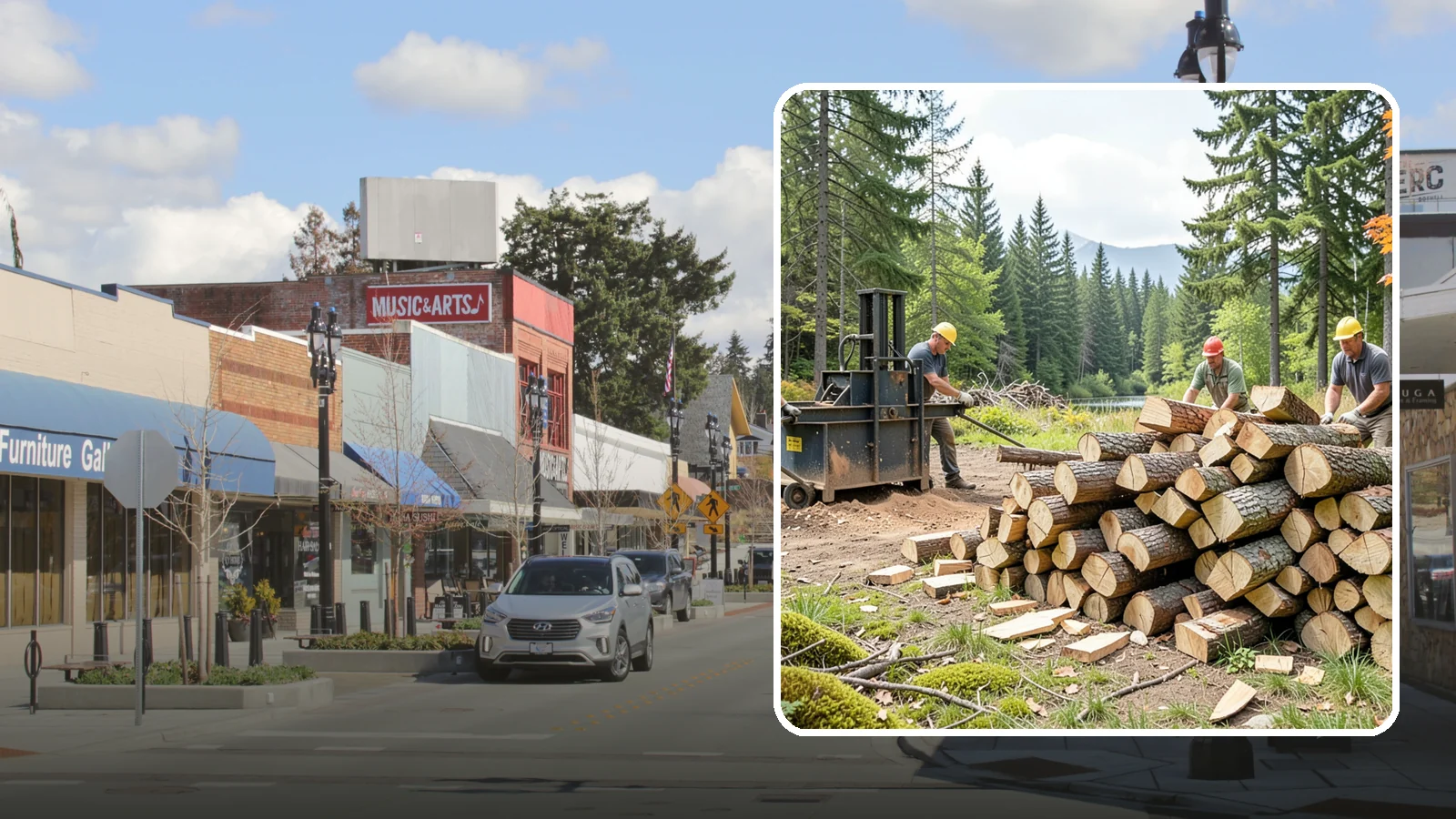 Log Bucking in Bothell, King County, WA - We buck logs and long trunks into firewood-length rounds ready for splitting.