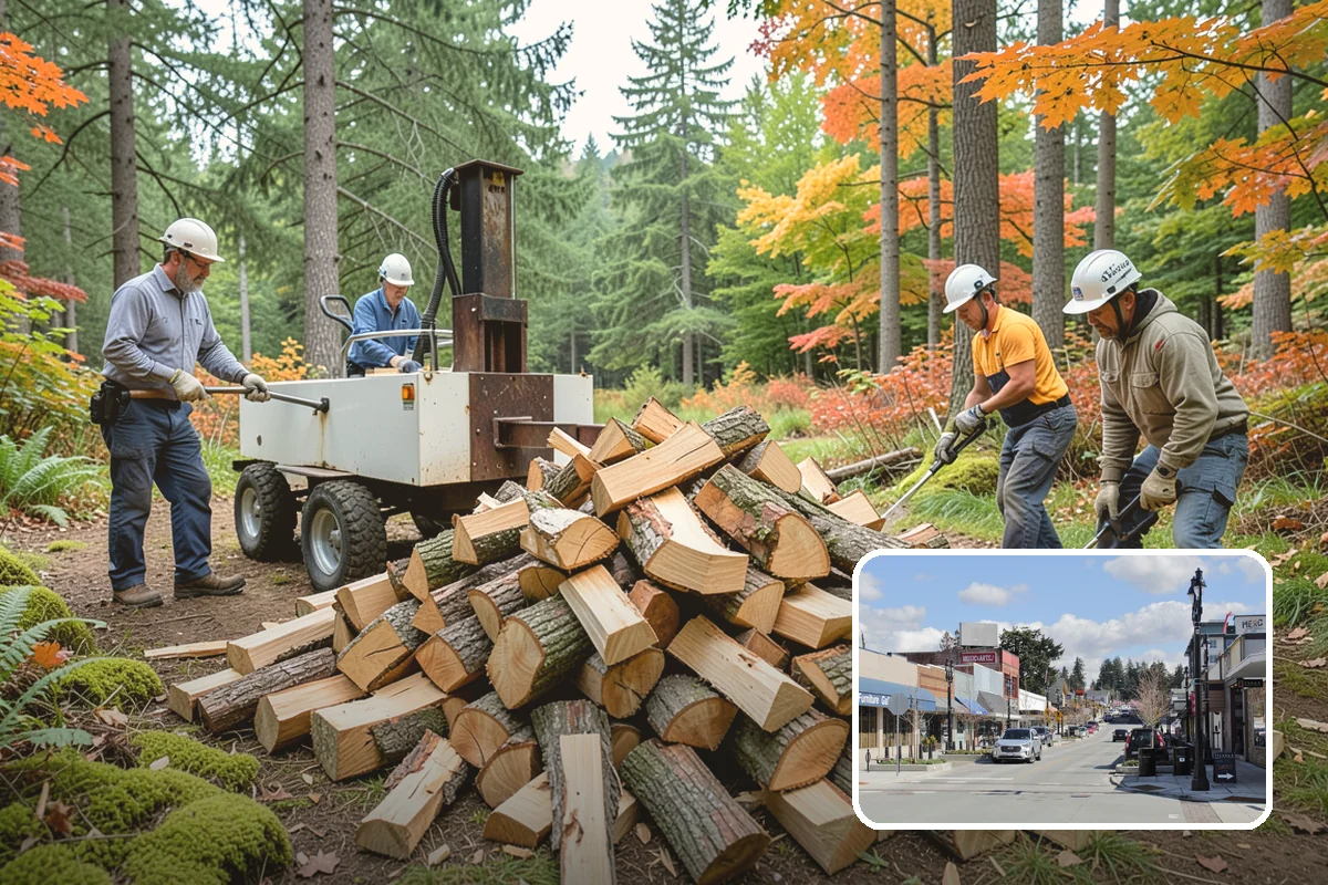 Log Bucking in Bothell, King County, WA - Consistent, stove-friendly round lengths
