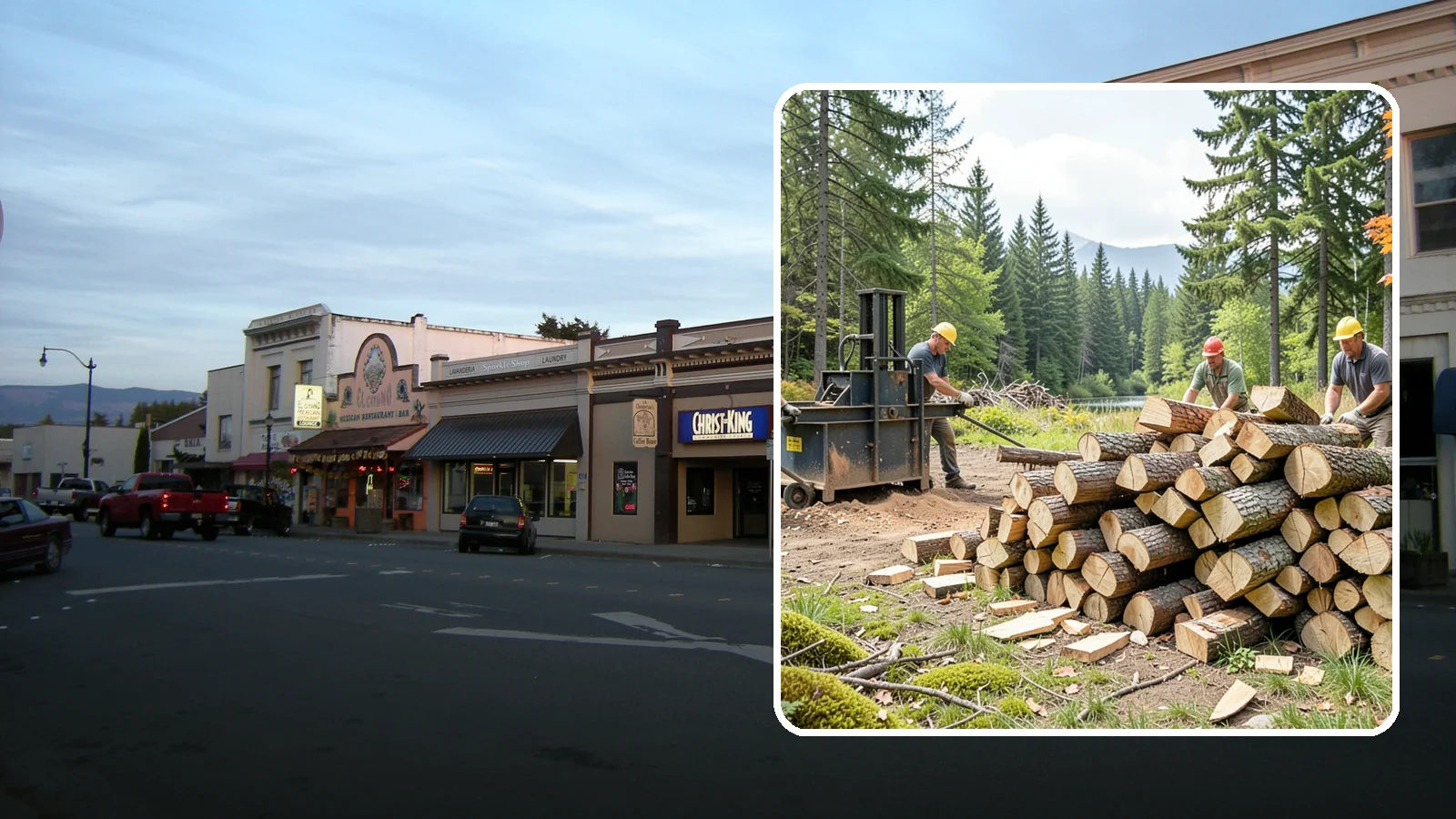 Log Bucking in Burlington, Skagit County, WA - We buck logs and long trunks into firewood-length rounds ready for splitting.