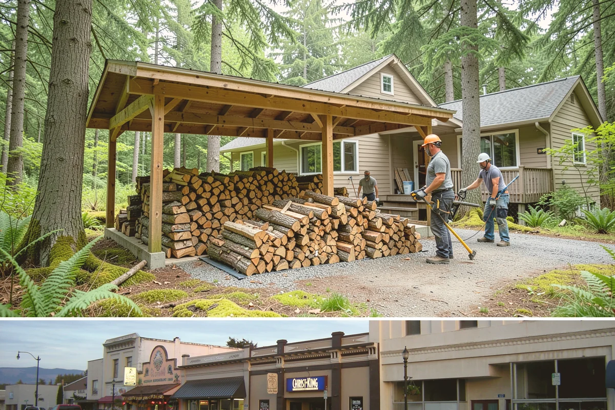 Log Bucking in Burlington, Skagit County, WA - Bucking ahead of the dry season sets your wood up to be split and seasoned before winter.