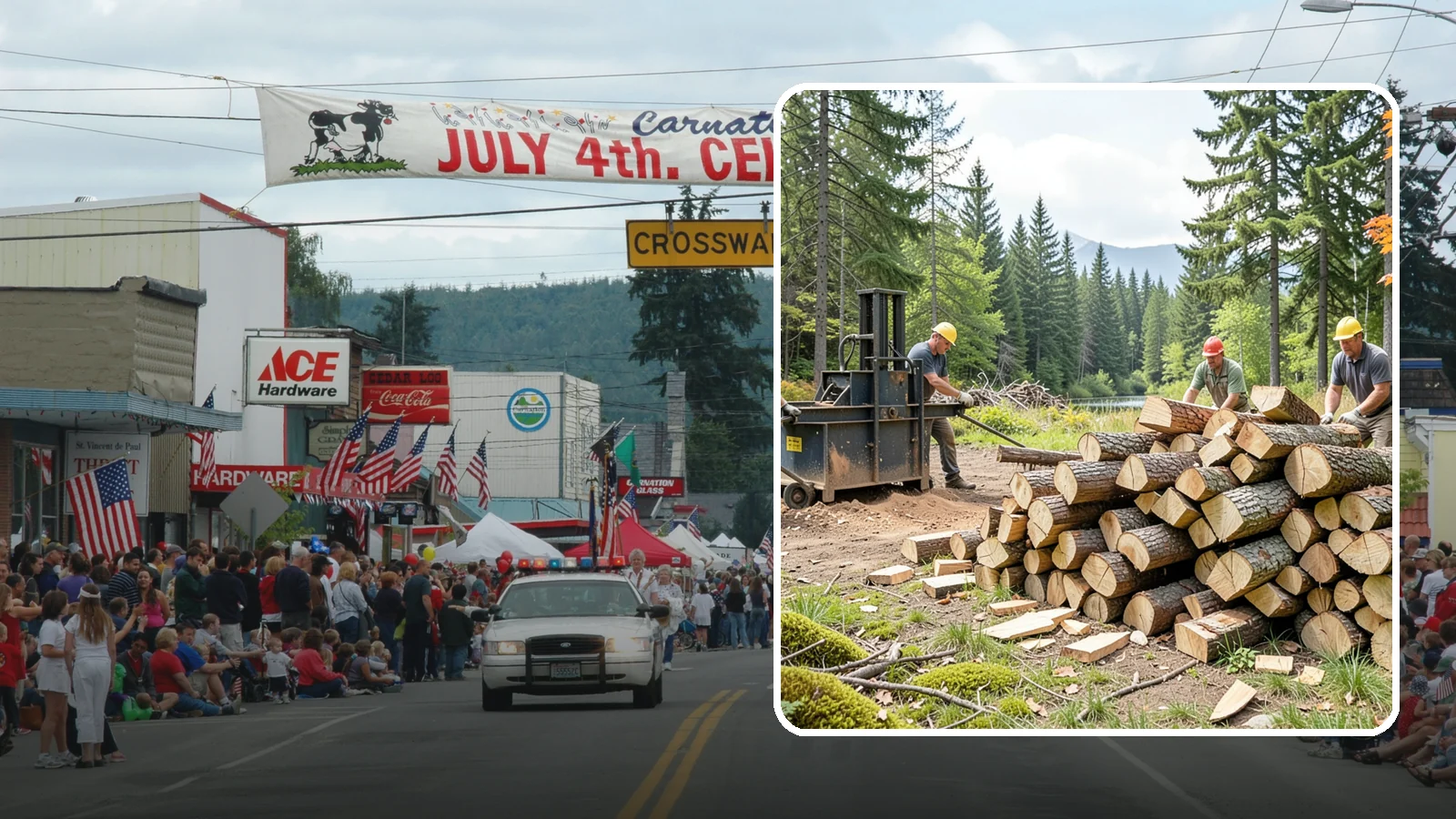 Log Bucking in Carnation, King County, WA - We buck logs and long trunks into firewood-length rounds ready for splitting.