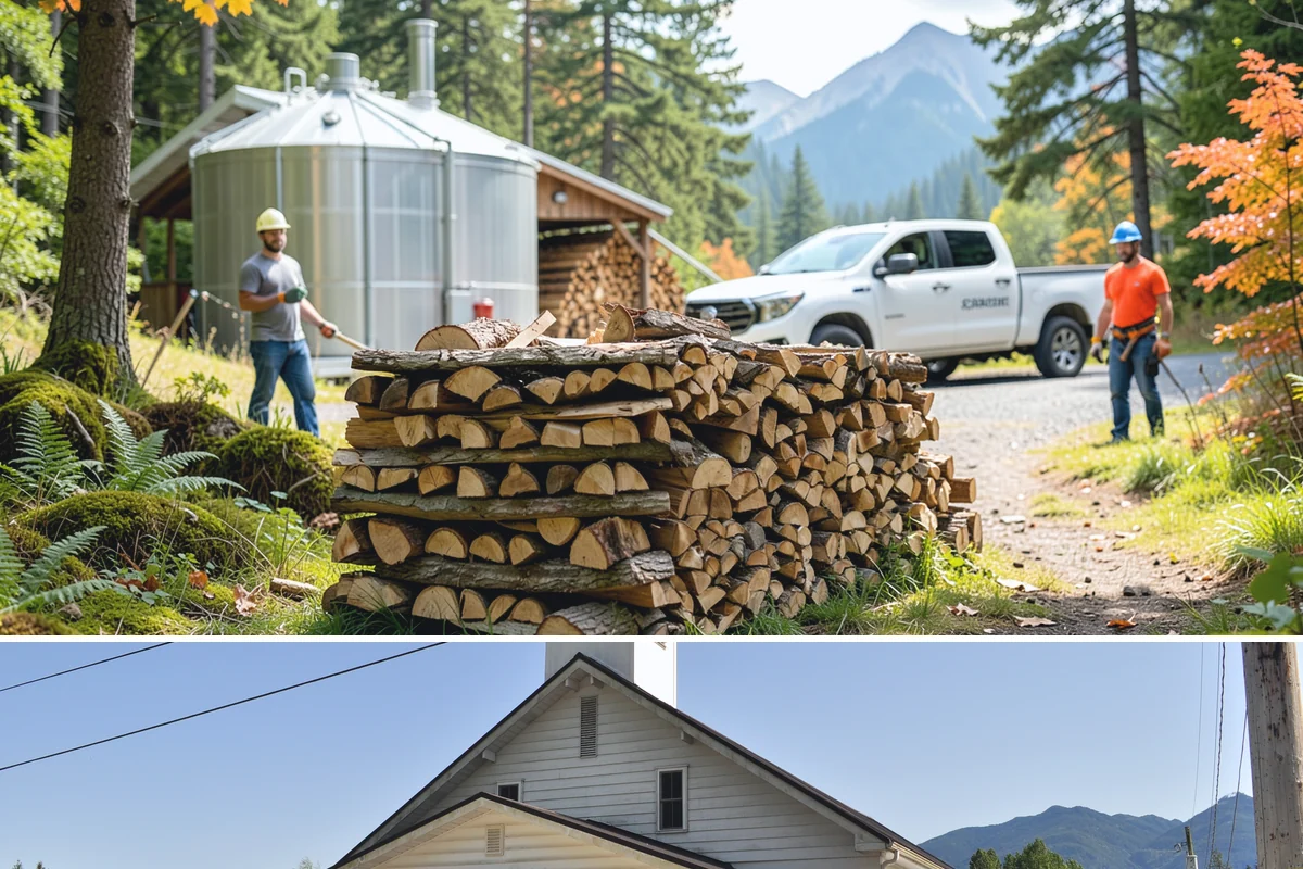 Log Bucking in Concrete, Skagit County, WA - Bucking ahead of the dry season sets your wood up to be split and seasoned before winter.