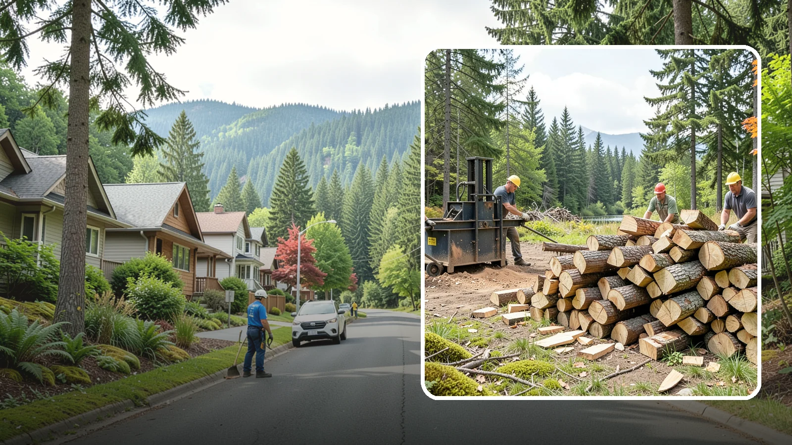 Log Bucking in Darrington, WA - We buck logs and long trunks into firewood-length rounds ready for splitting.