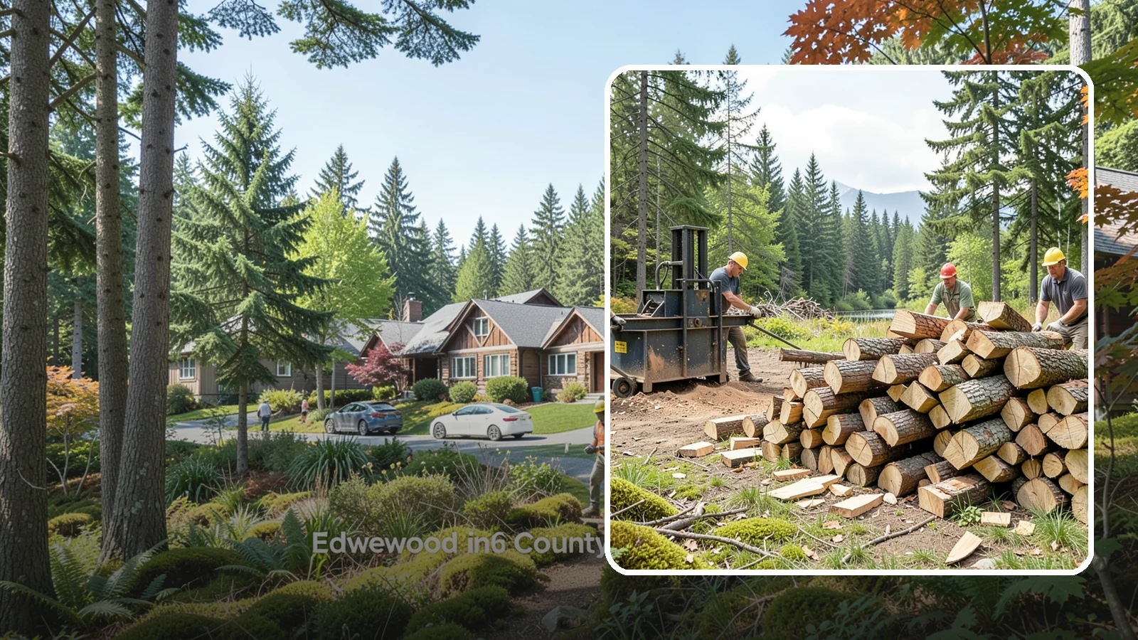 Log Bucking in Edgewood, WA - We buck logs and long trunks into firewood-length rounds ready for splitting.