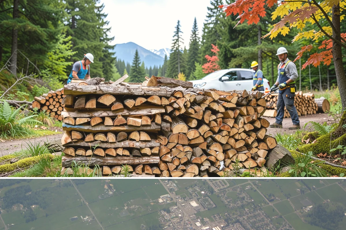 Log Bucking in Enumclaw, King County, WA - Bucking ahead of the dry season sets your wood up to be split and seasoned before winter.