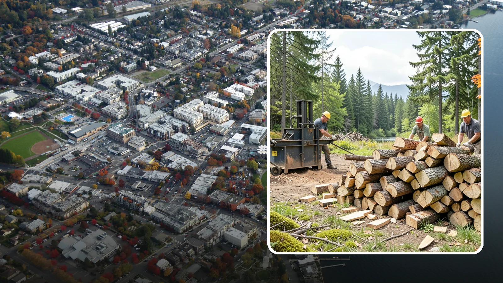 Log Bucking in Kirkland, King County, WA - We buck logs and long trunks into firewood-length rounds ready for splitting.