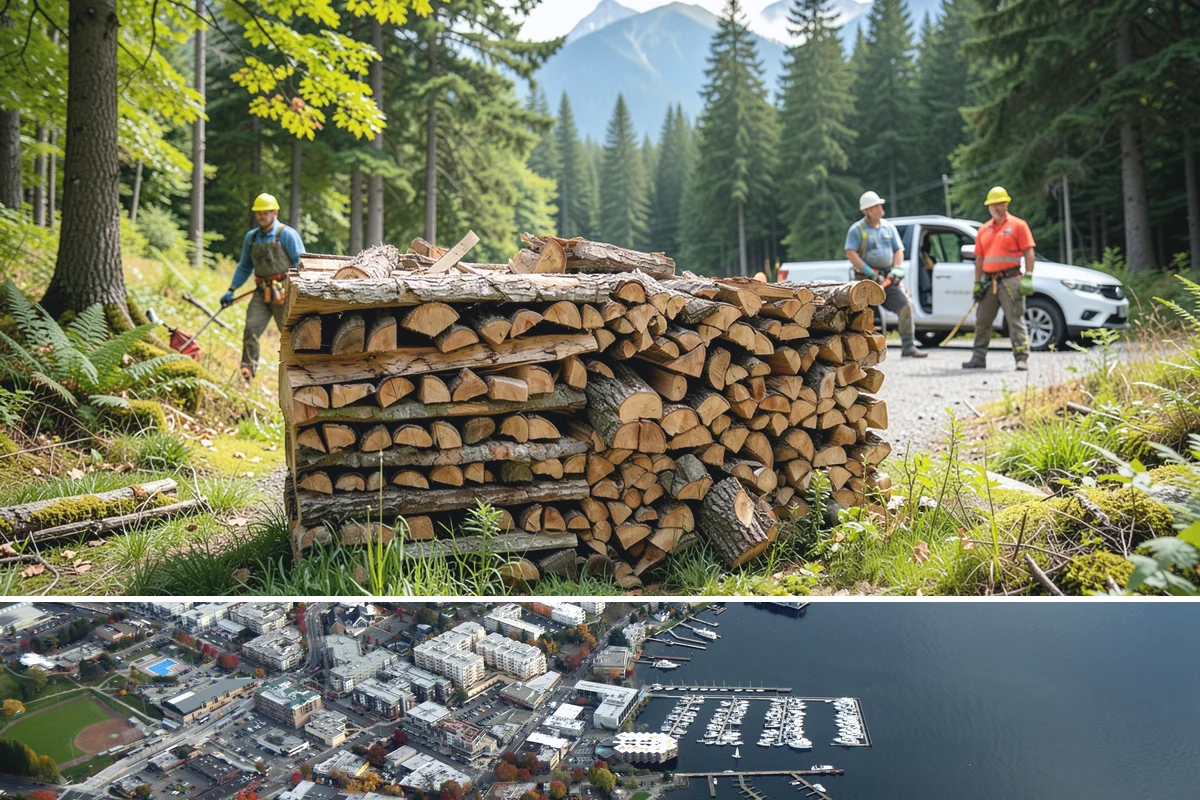 Log Bucking in Kirkland, King County, WA - Bucking ahead of the dry season sets your wood up to be split and seasoned before winter.