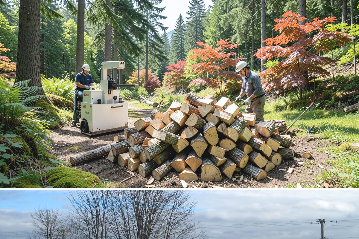 Log Bucking in Langley, WA - Bucking ahead of the dry season sets your wood up to be split and seasoned before winter.