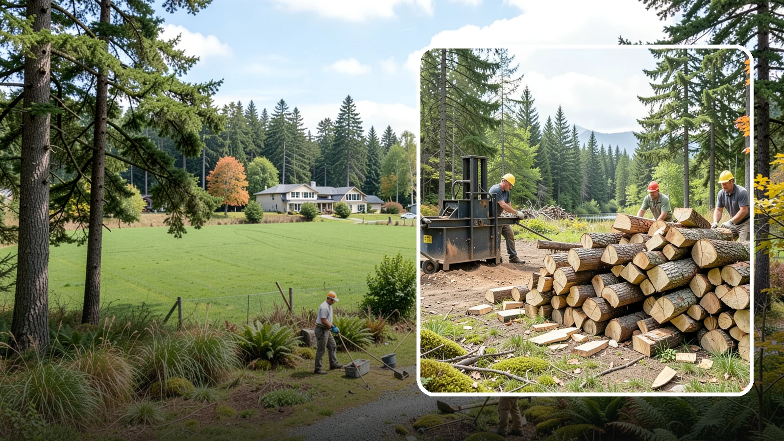 Log Bucking in Lyman, WA - We buck logs and long trunks into firewood-length rounds ready for splitting.