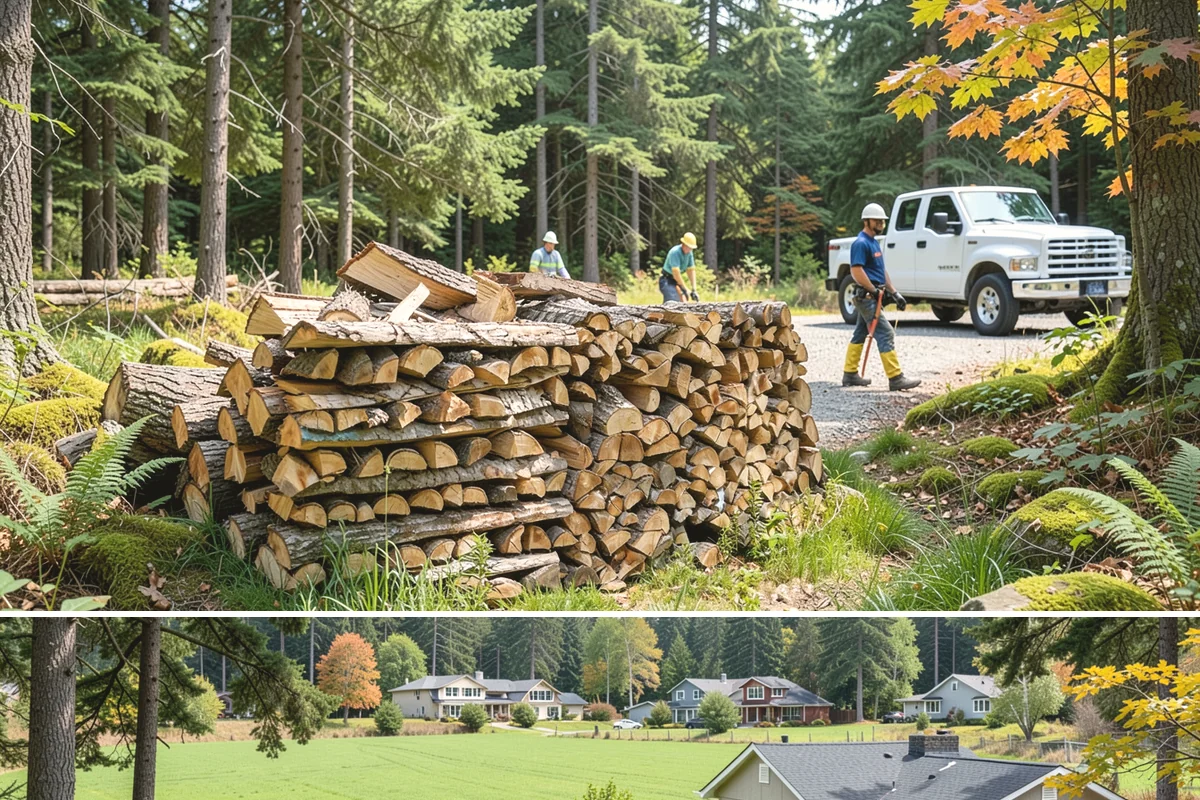 Log Bucking in Lyman, WA - Bucking ahead of the dry season sets your wood up to be split and seasoned before winter.