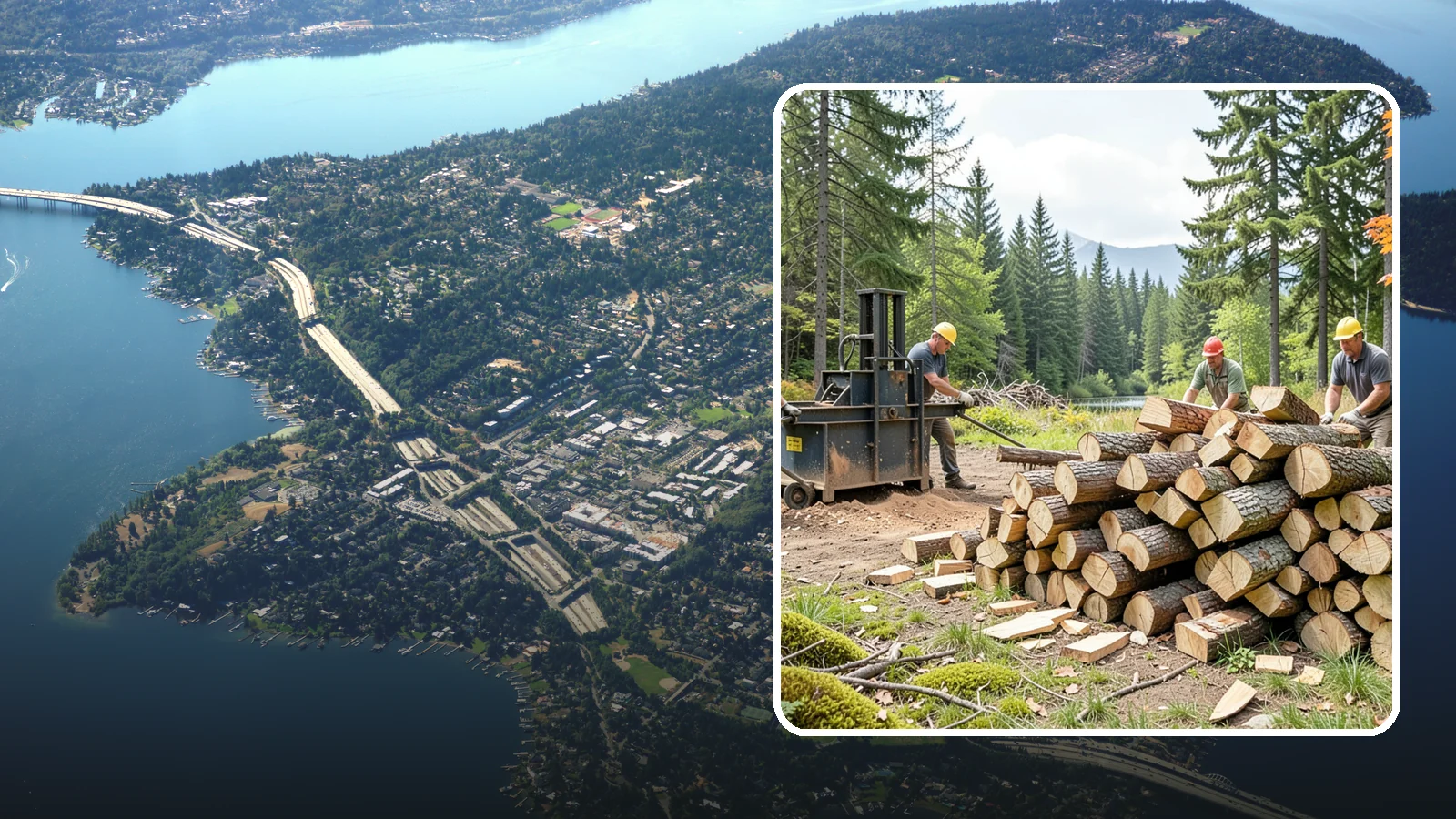Log Bucking in Mercer Island, King County, WA - We buck logs and long trunks into firewood-length rounds ready for splitting.